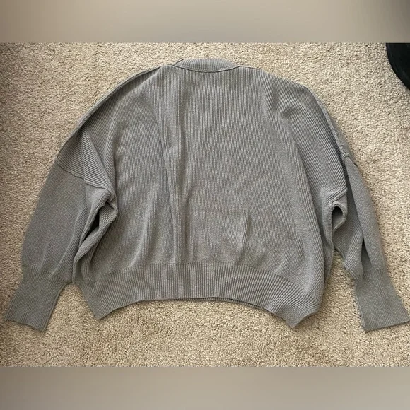 Free People Easy Street Tunic Oversized Sweater Pullover Heather Grey XL - Picture 8 of 10